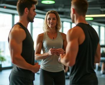 Entraîneurs Énergie Forme en action avec des adhérents